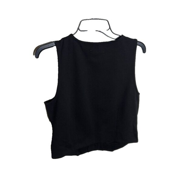 Madewell $62 Cutaway Button Front Vest in Ponte Black Size M NR336 - Picture 8 of 8